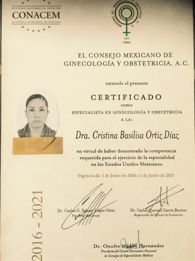 Foto 3 de Dra. Cristina Ortiz Díaz, por Dra. Cristina Ortiz Díaz, Ginecólogo