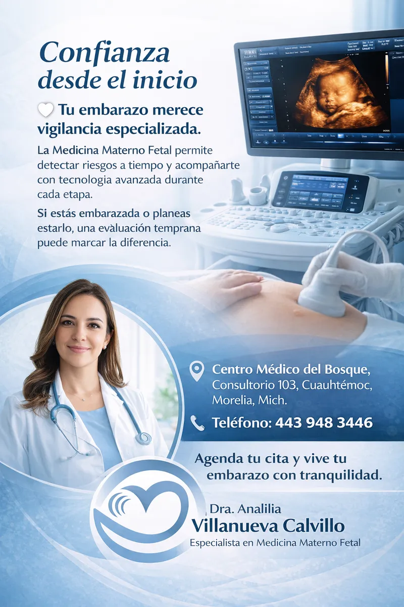 Foto 3 de Dra. Analilia Villanueva Calvillo |Medicina Morelia/Michoacán| Diagnóstico Prenatal| Especializados, por Dra. Analilia Villanueva Calvillo |Medicina Materno Fetal Morelia/Michoacán| Diagnóstico Prenatal|Ultrasonidos Especializados
