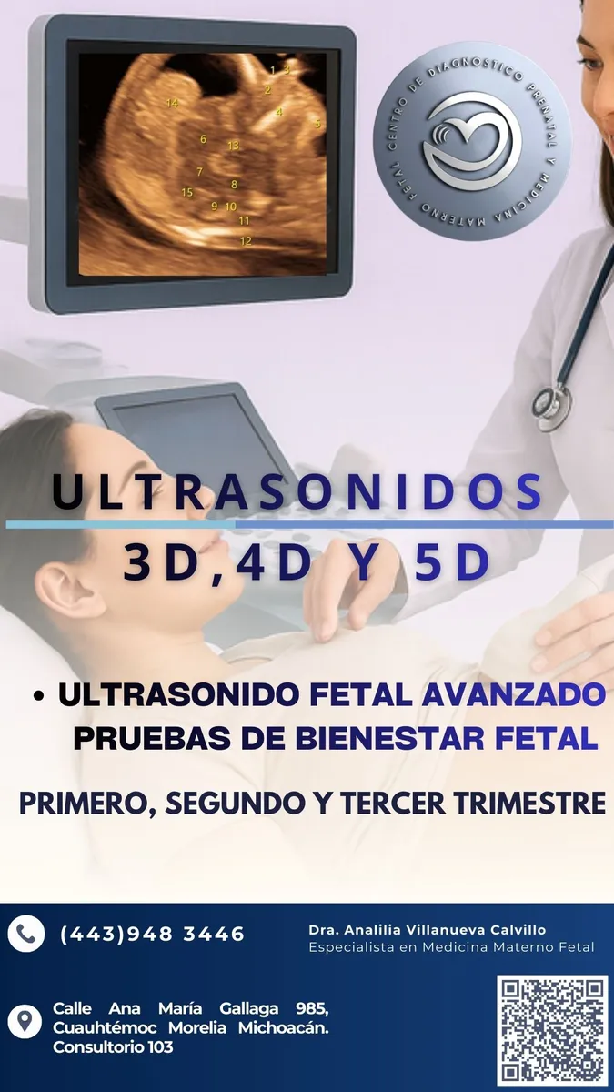 Foto 4 de Dra. Analilia Villanueva Calvillo |Medicina Morelia/Michoacán| Diagnóstico Prenatal| Especializados, por Dra. Analilia Villanueva Calvillo |Medicina Materno Fetal Morelia/Michoacán| Diagnóstico Prenatal|Ultrasonidos Especializados