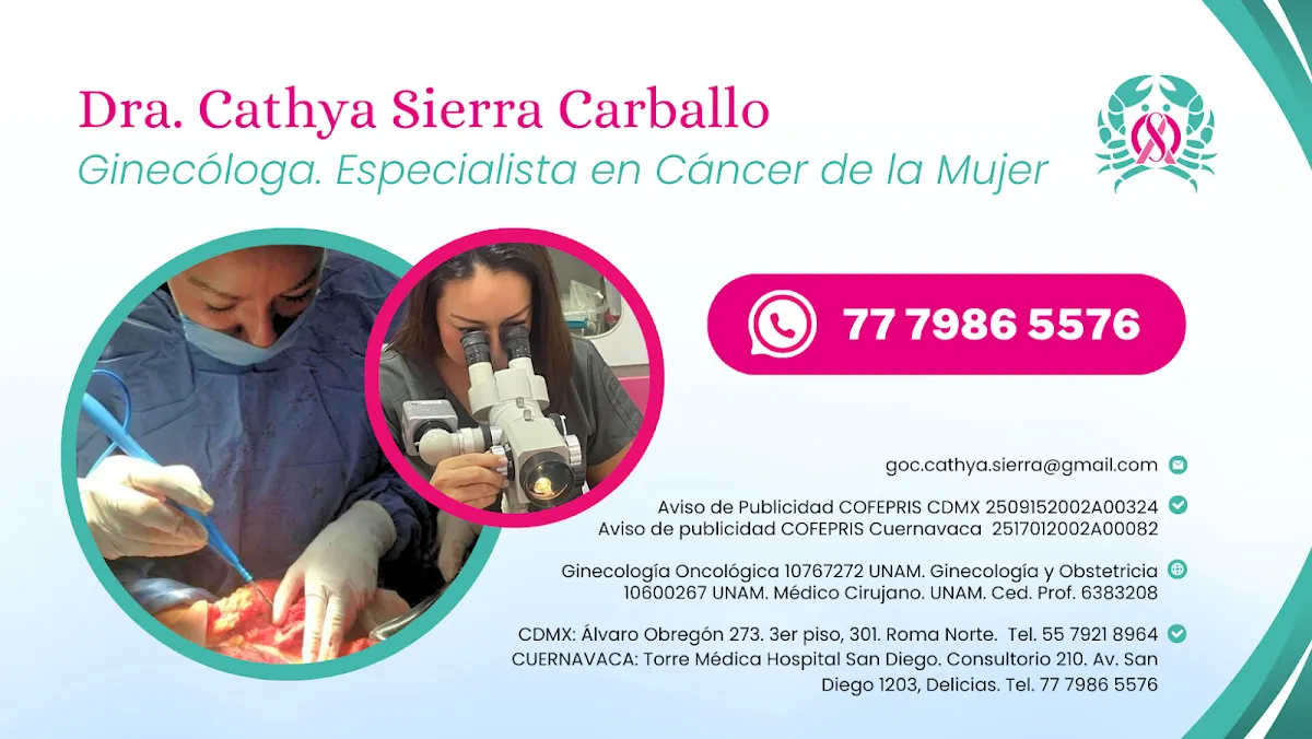 Foto 3 de Dra. Cathya Sierra Carballo, por Dra. Cathya Sierra Carballo - Ginecóloga Oncóloga