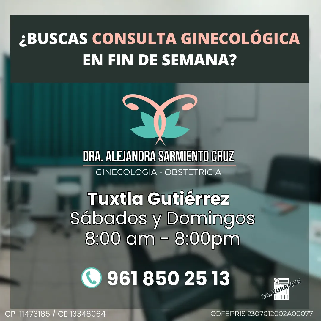 Foto 4 de Dra. Alejandra Sarmiento Cruz, por Dra. Alejandra Sarmiento Cruz - Ginecología y Obstetricia